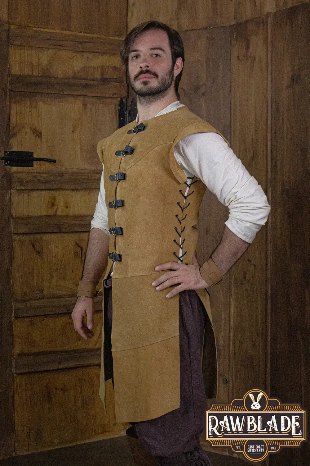 Jules Long Leather Jerkin - Image 3
